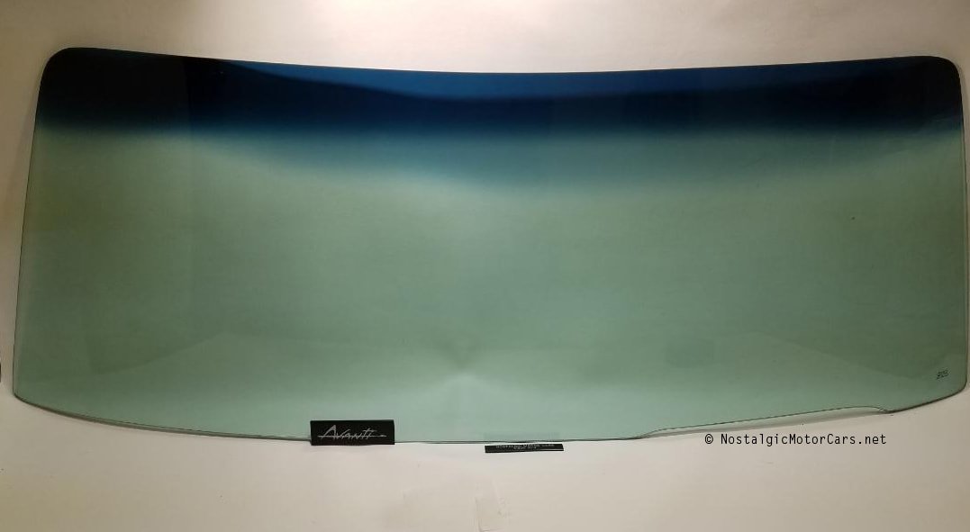 Tinted reproduction windshield for 1963-1985 Studebaker Avanti and Avanti II, Part 1351311