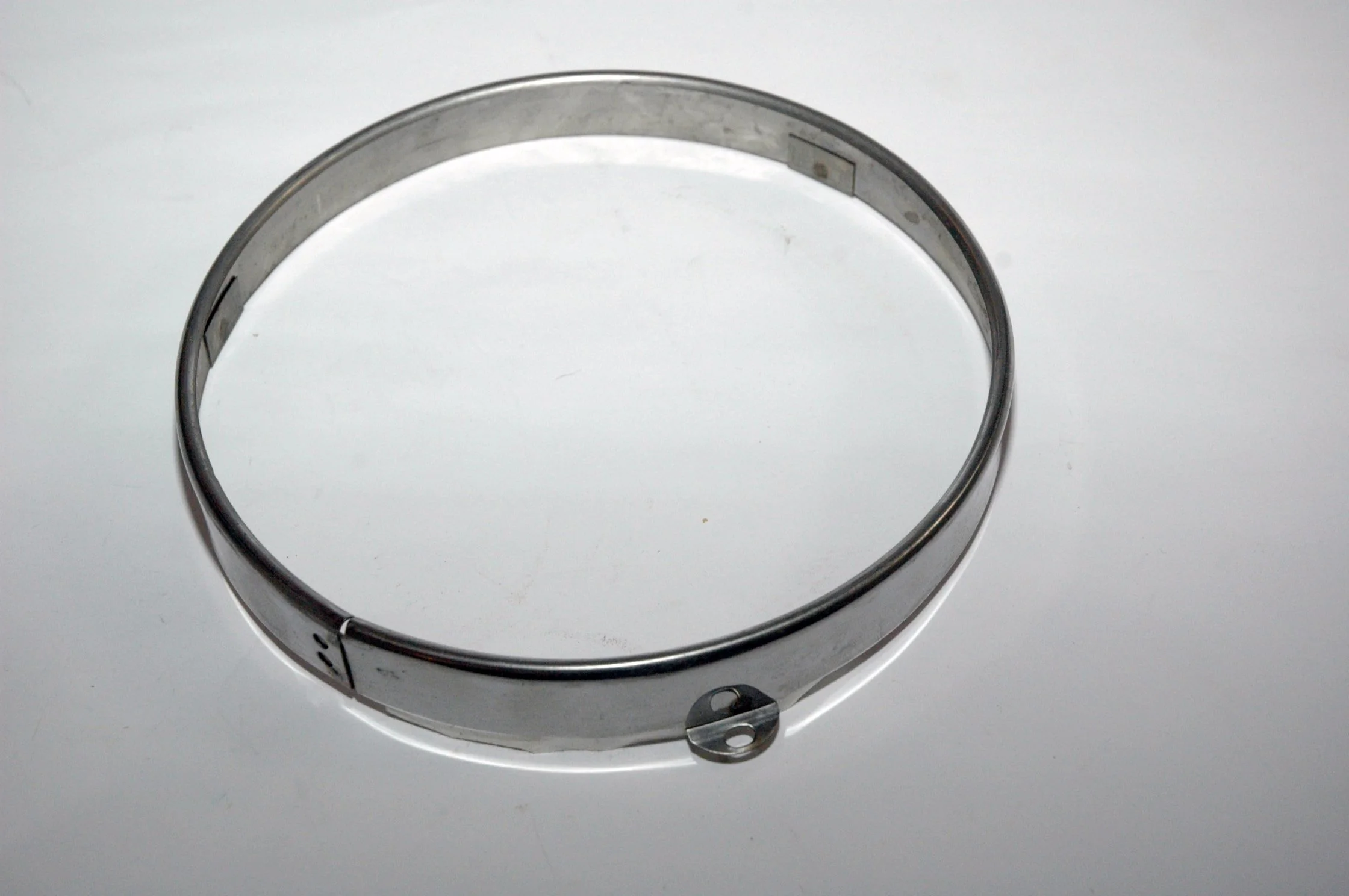 NOS Polished Stainless Steel Headlight Sealed Beam Retainer Ring for 1963-1983 Studebaker Avanti, Part 1330109
