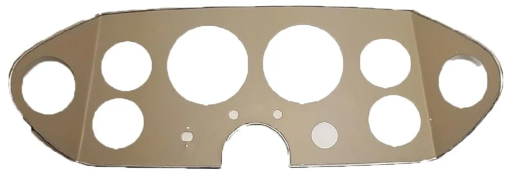 NOS Tan Painted Aluminum Instrument Board Dash Overlay for 1963-1971 Studebaker Avanti, Part 1350854x1