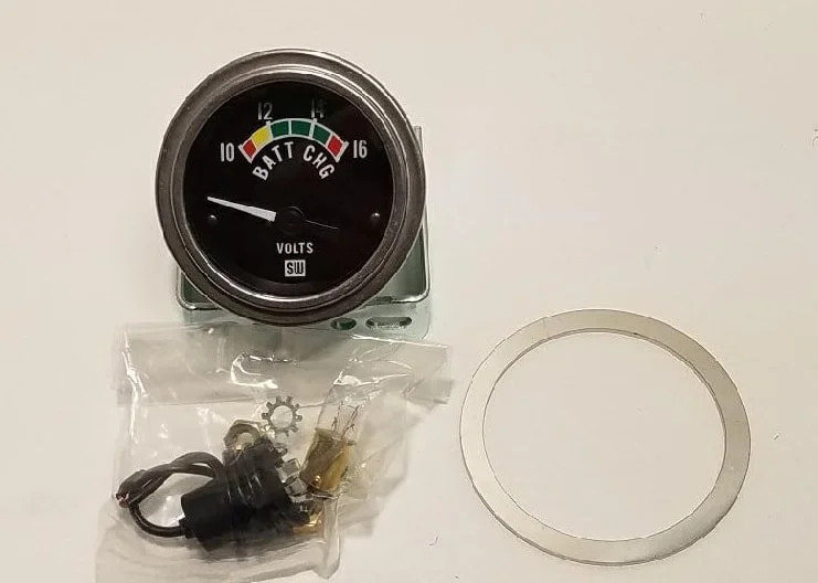 Chrome Bezel Volt Gauge kit for 1963-1973 Studebaker Avanti clock hole replacement, Part 1557298Rvolt
