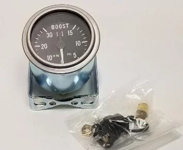 NOS Chrome Bezel Supercharged Boost Gauge for 1963-1973 Studebaker Avanti R2 and R3, Part 1557118RB.