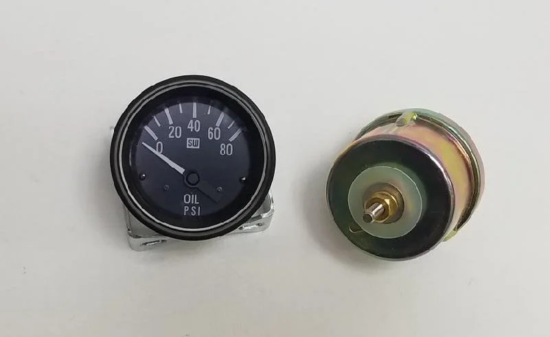 NOS Oil Pressure Gauge and Sender Kit for 1974-1985 Avanti II, Black Bezel, Part 1700894K