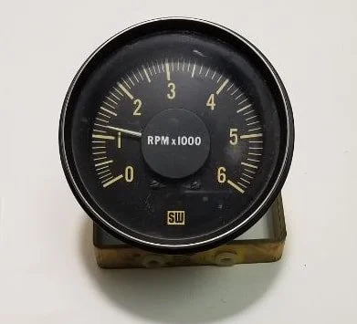 NOS 0-6000 RPM Tachometer Gauge with Black Bezel for 1974-1985 Avanti II, Part 1701003