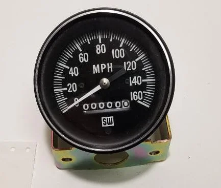 NOS 160 MPH Speedometer with Black Bezel for 1974-1985 Avanti II, Part 1700889