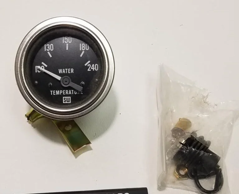 NOS Chrome Bezel Water Temperature Gauge for 1963-1973 Studebaker Avanti and Avanti II, Part 1557112R