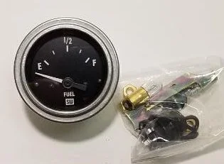 NOS Chrome Bezel Gasoline Fuel Gauge for 1963-1973 Studebaker Avanti and Avanti II, Part 1557110R.