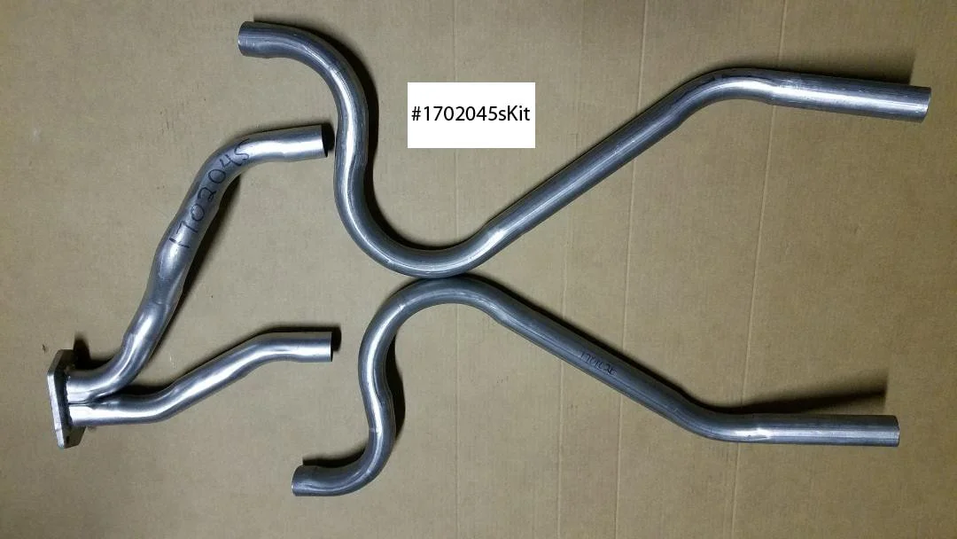 NOS 409 Stainless Steel Rear Exhaust Pipe Kit for 1984-1985 Avanti H.O. models, Part 1702045sKIT.
