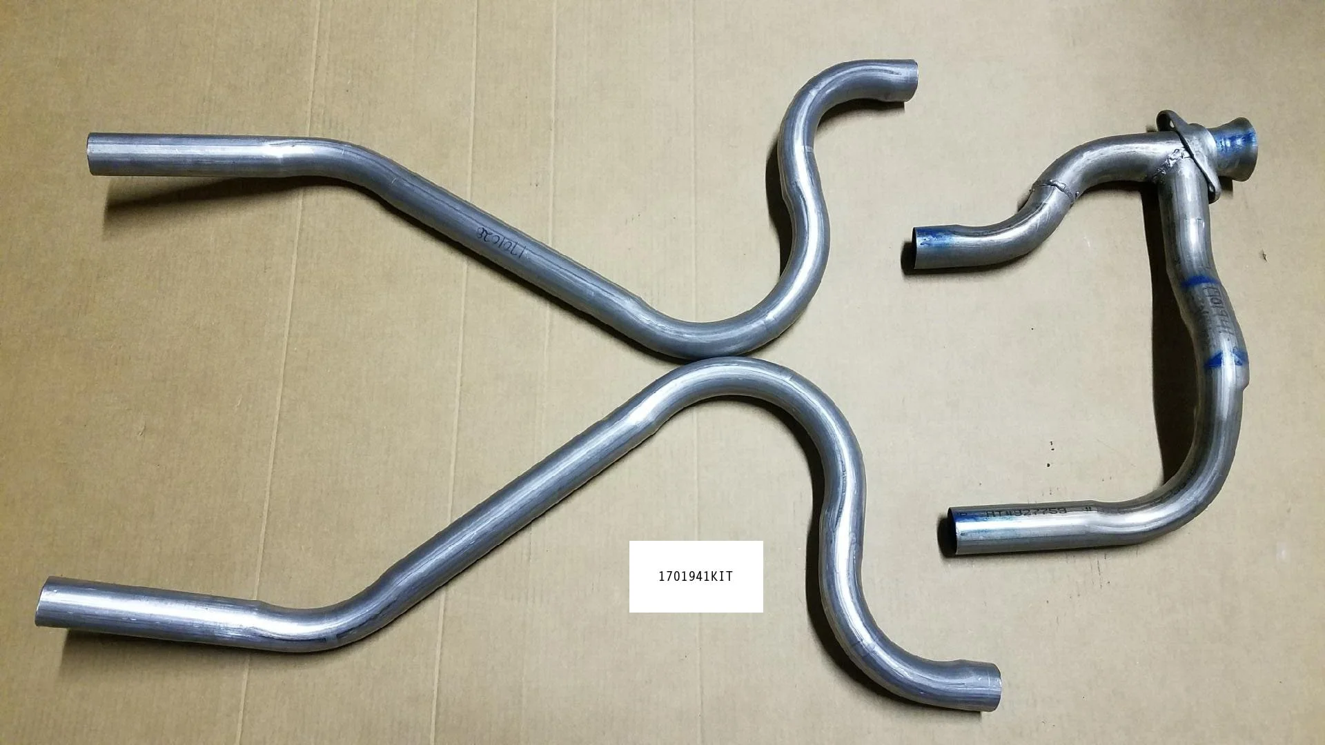 NOS Aluminized Rear Exhaust Pipe Kit for 1983-1984 Early Avanti II including Y-pipe and tail pipes, Part 1701941KIT.