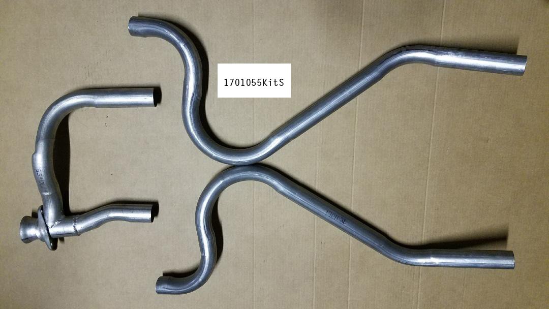 NOS 409 Stainless Steel Rear Exhaust Pipe Kit for 1975-1982 Avanti II, Part 1701055sKit.