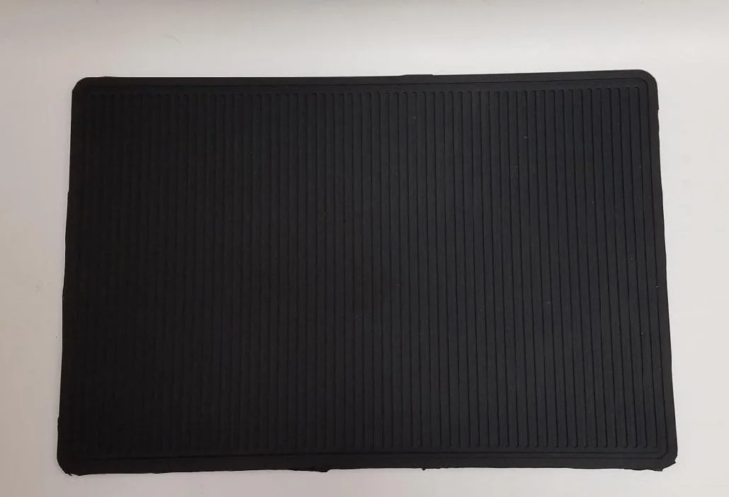 NOS Black Ribbed Rubber Front Floor Carpet Heel Pad for 1963-1985 Studebaker Avanti, Part 1337715x1.