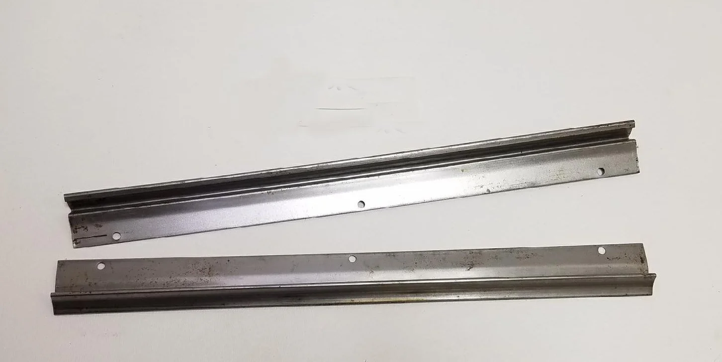 NOS Bare Metal Cowl Kick Pad Trim Moldings Pair for 1963-1985 Studebaker Avanti and Avanti II, Part 1347528x61