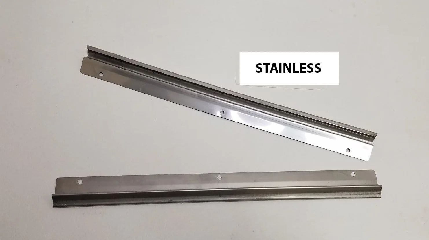 NOS Stainless Steel Cowl Kick Pad Trim Moldings for 1963-1985 Studebaker Avanti and Avanti II, Part 1347528x61s.