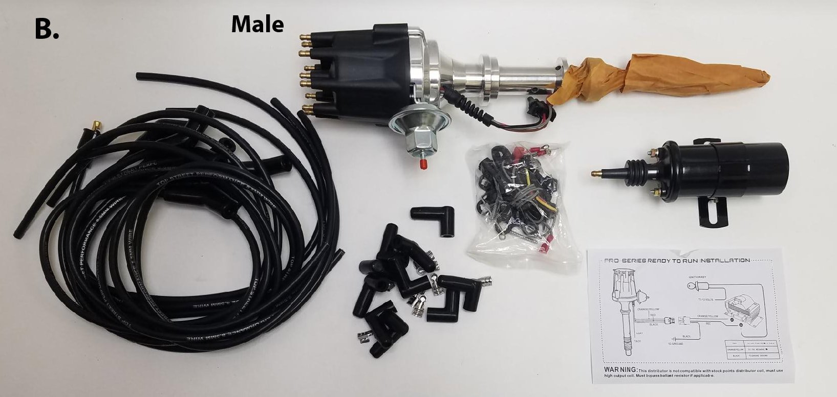 Studebaker Avanti 1963-64 and all Studebaker V-8 1951-1964 Distributor, Coil, Plug Wires.