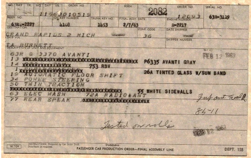 Avanti Provenance: Understanding Build Sheets, Dealer Invoices, and Born Reports