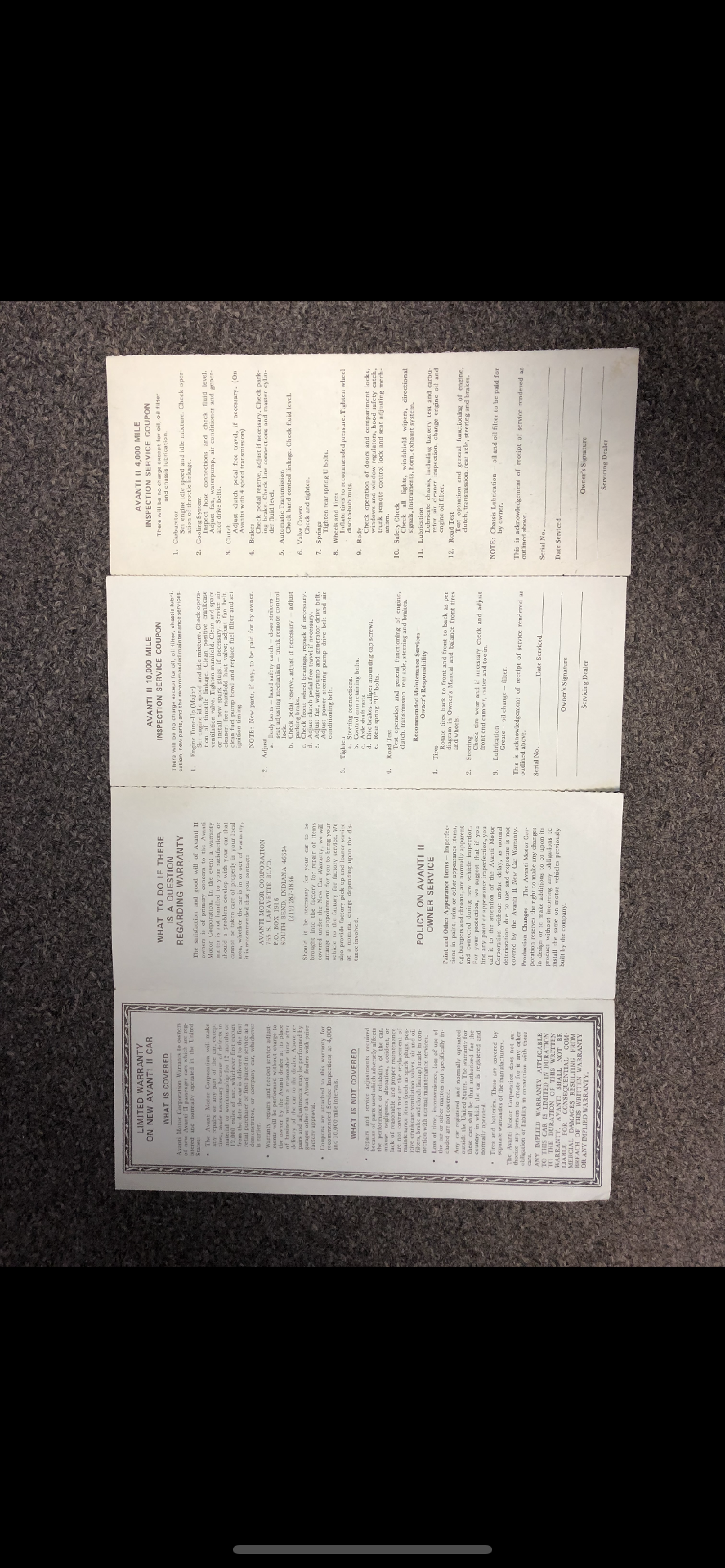 The Factory’s Choice: Rare 1970s Avanti Service Literature and the "Lost" Loaner Program