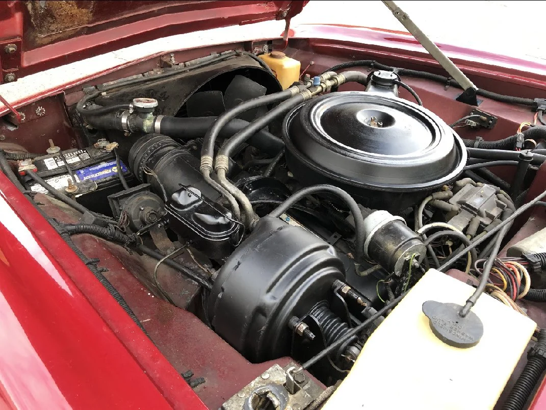 Engine bay of 1983 Avanti II with a 290 horsepower GM 350 Crate Motor.