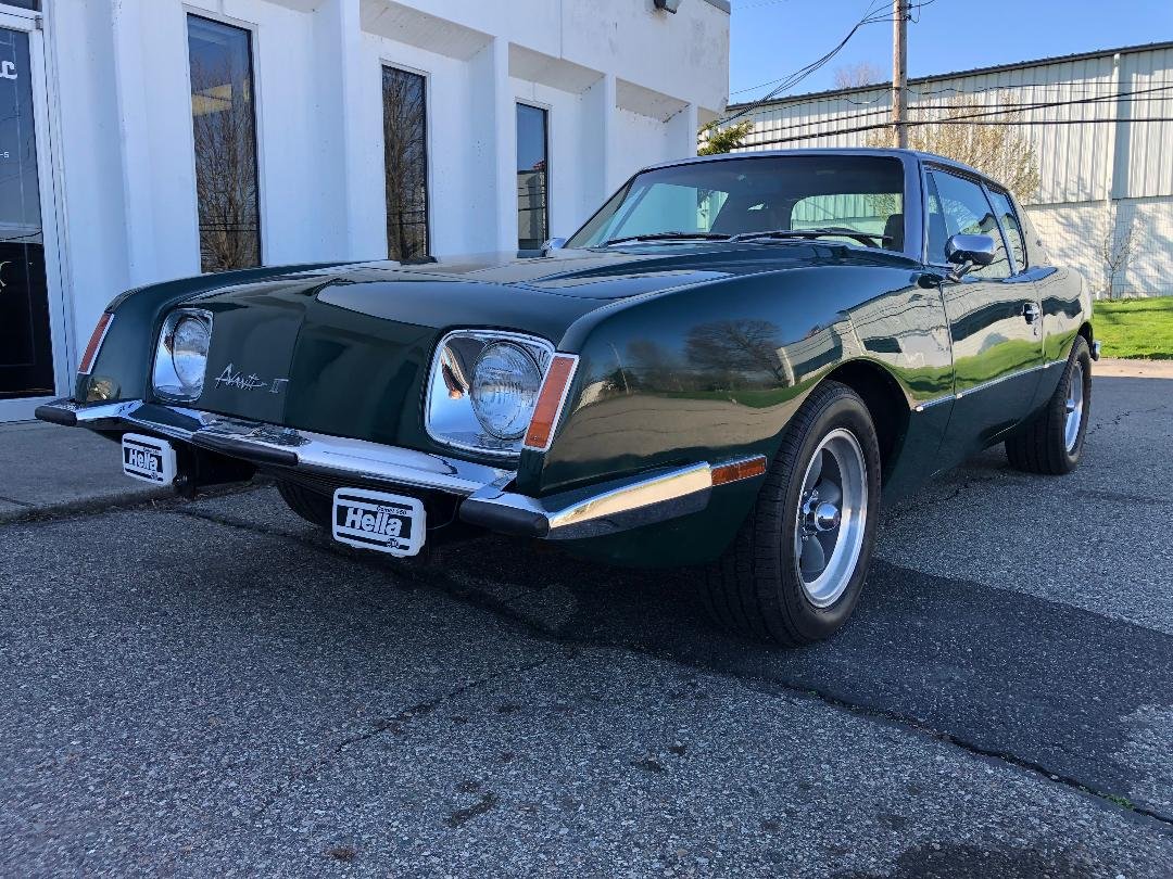 The signature Nostalgic Rake stance on a 1981 Avanti II.