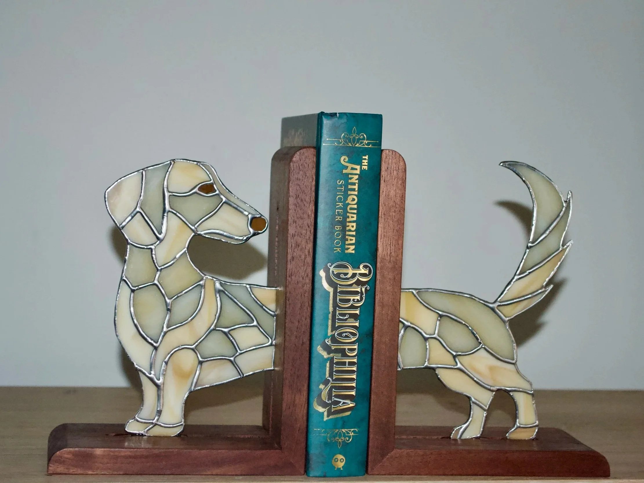 Blonde Dachshund Bookends 2