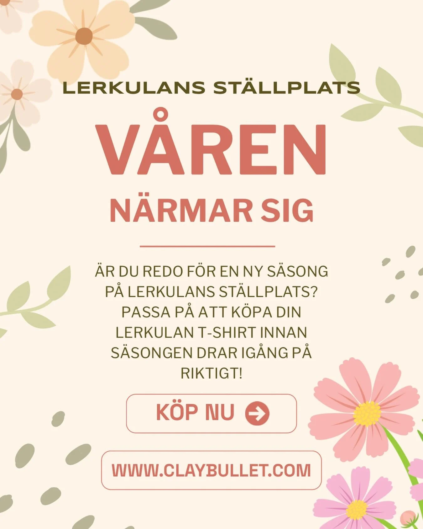 V&aring;ren &auml;r snart h&auml;r och vi l&auml;ngtar efter att f&aring; v&auml;lkomna er tillbaka till Lerkulans st&auml;llplats 🚐🌸

Under tiden kan ni g&auml;rna kika in p&aring; v&aring;r nya, uppdaterade hemsida! D&auml;r kan ni bland annat k&