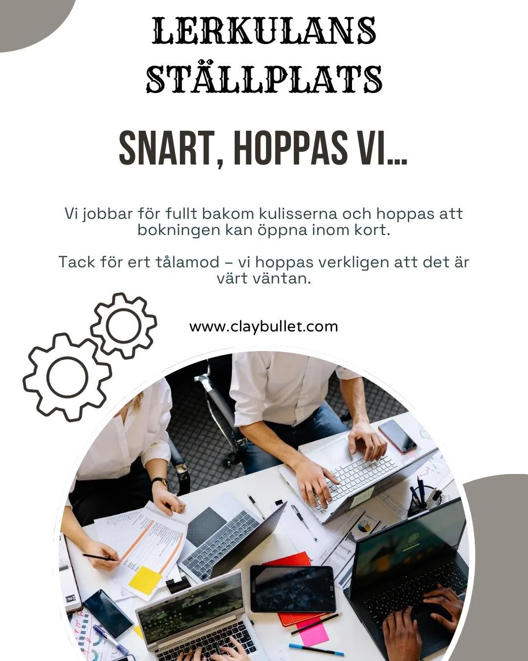 Vi jobbar f&ouml;r fullt bakom kulisserna just nu och hoppas verkligen kunna &ouml;ppna bokningen snart 🚐✨

Det &auml;r mycket som ska falla p&aring; plats, men vi g&ouml;r allt vi kan f&ouml;r att f&aring; det klart s&aring; fort som m&ouml;jligt.
