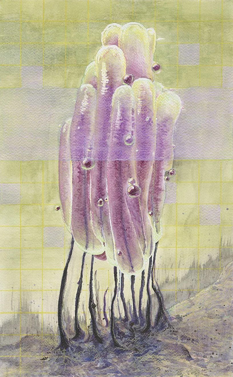 Slime Dogs - watercolour + pencil crayon