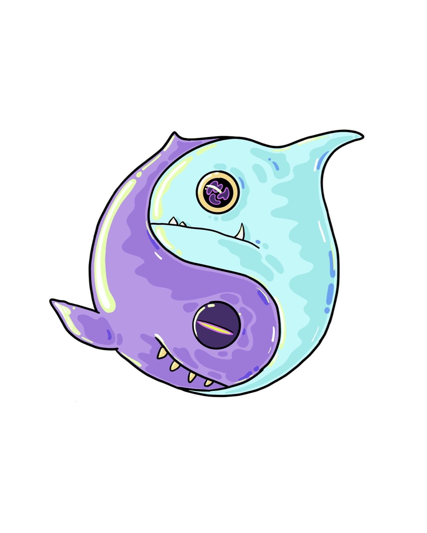 ~ 037 ~ oceans of balance ~ whales flow together forever! 
~ my less contrasted version of the yin/yang symbol 

#whales #yyjarts #oceans #balance #flow