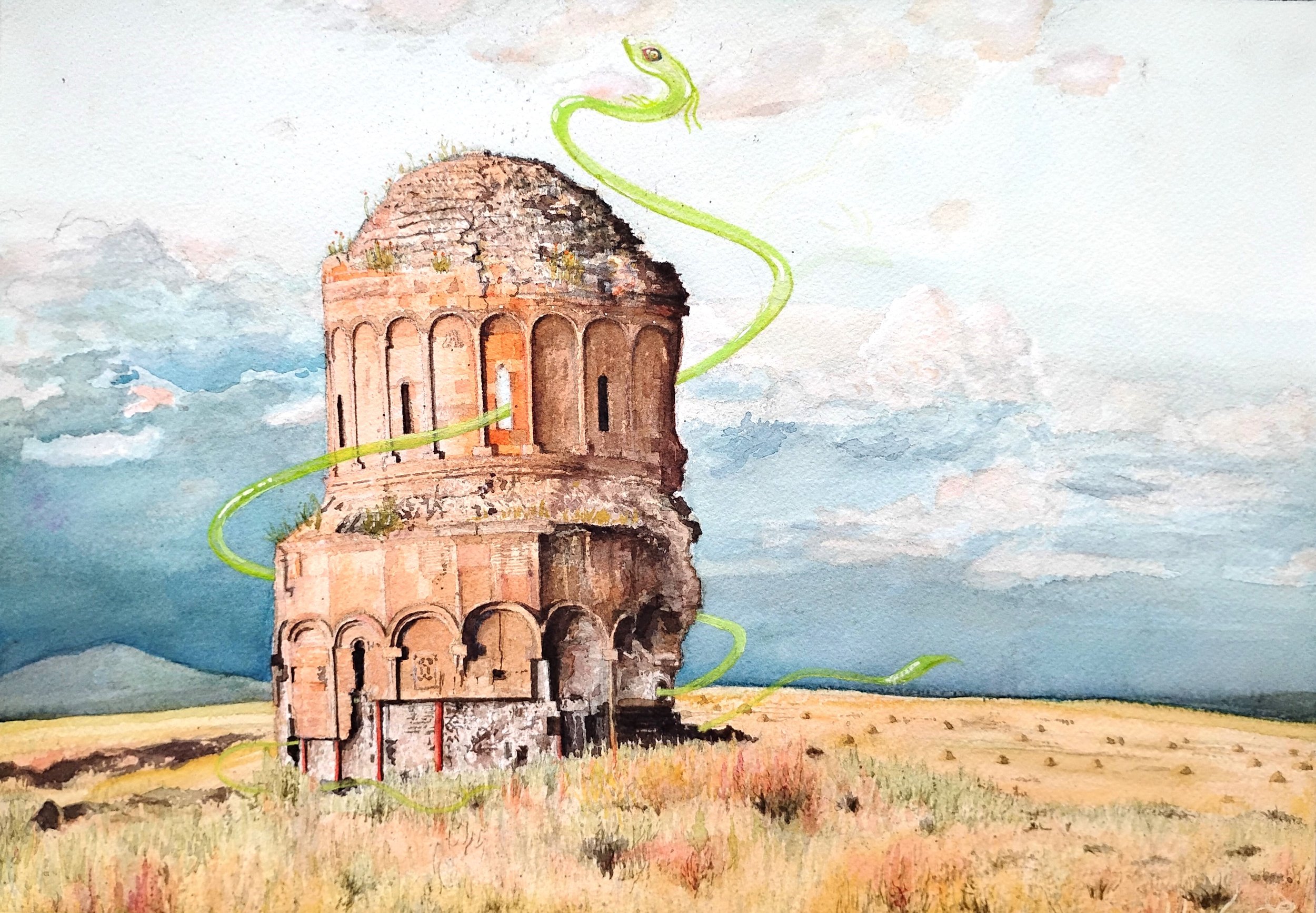 Ani Memory 1a - watercolour + gel pen