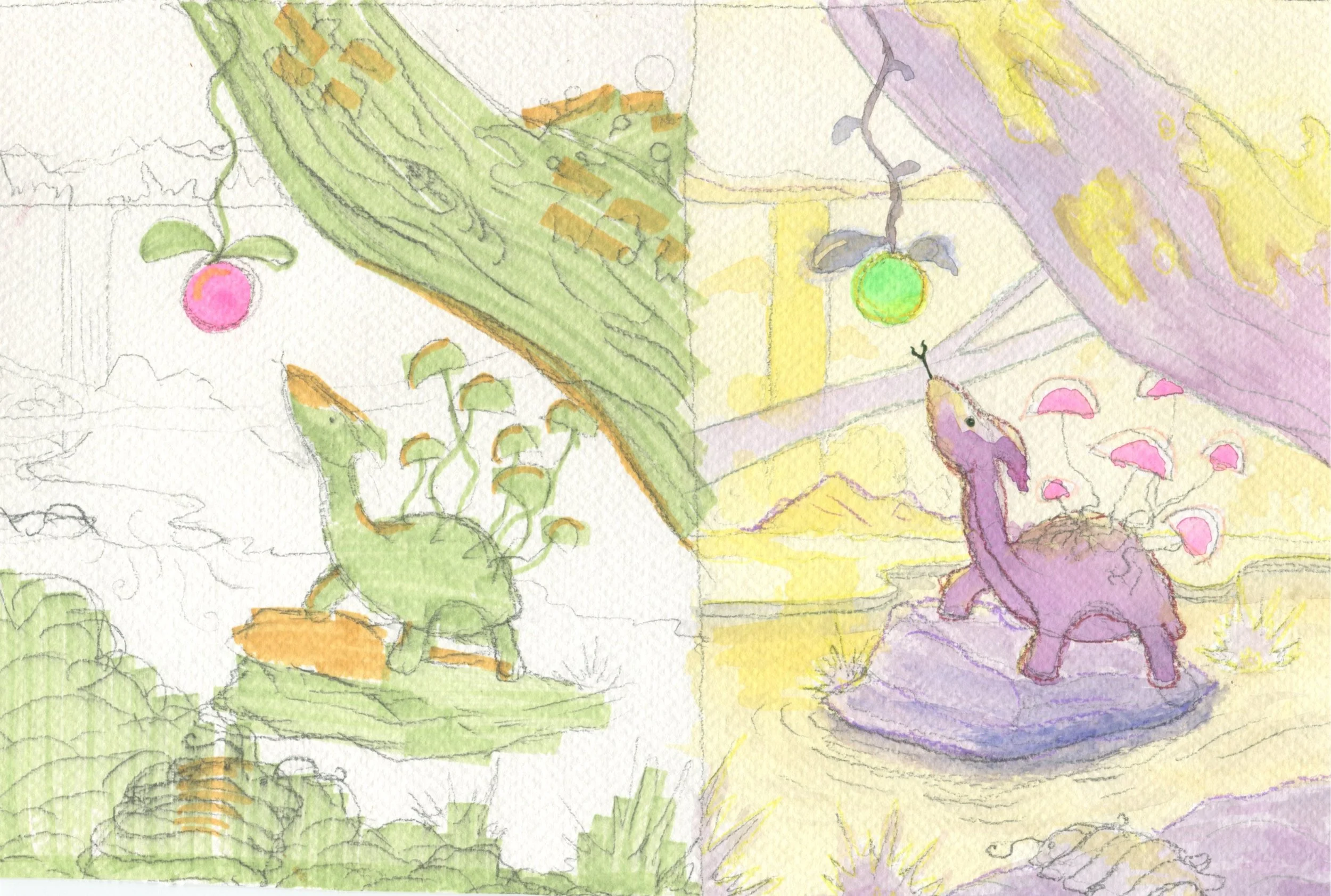 watercolour thumbnail studies for a larger painting that is STILL unfinished - sometimes they marinate for a long while / forever *shrugs*