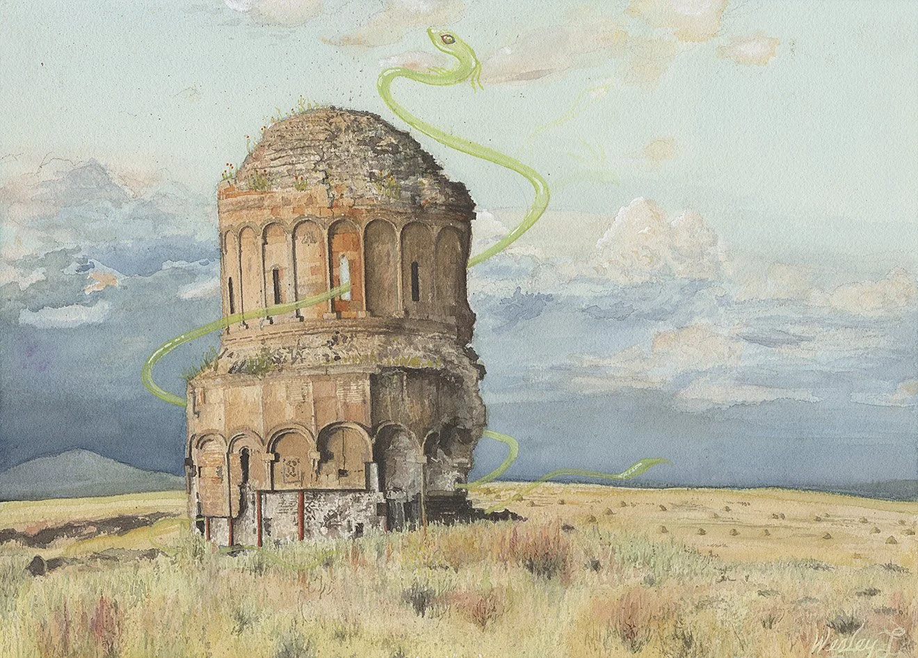 Ghosts of Ani 2 - watercolour + guache