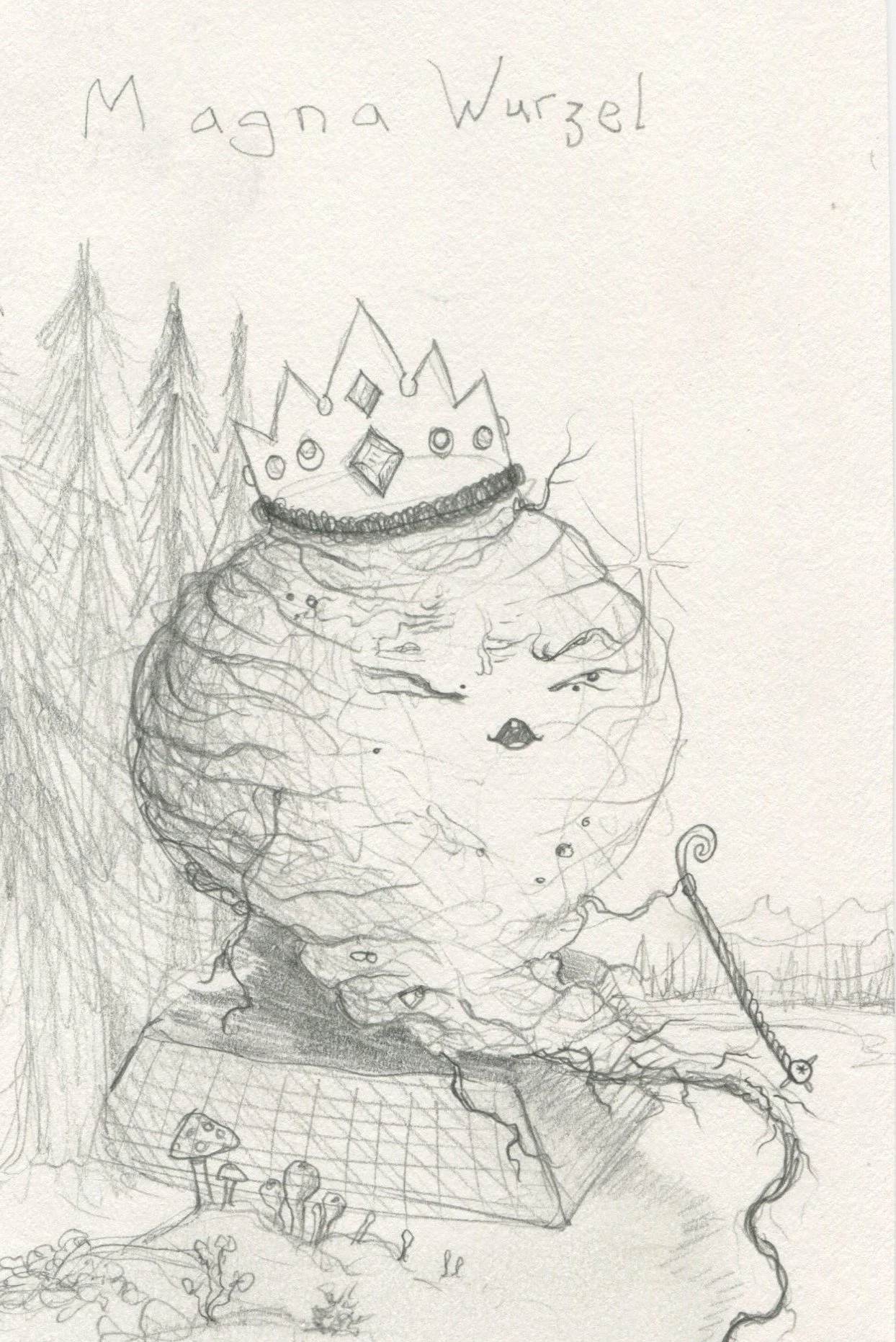 small pencil sketch creature - drawn with my left (non-dominant) hand just for fun