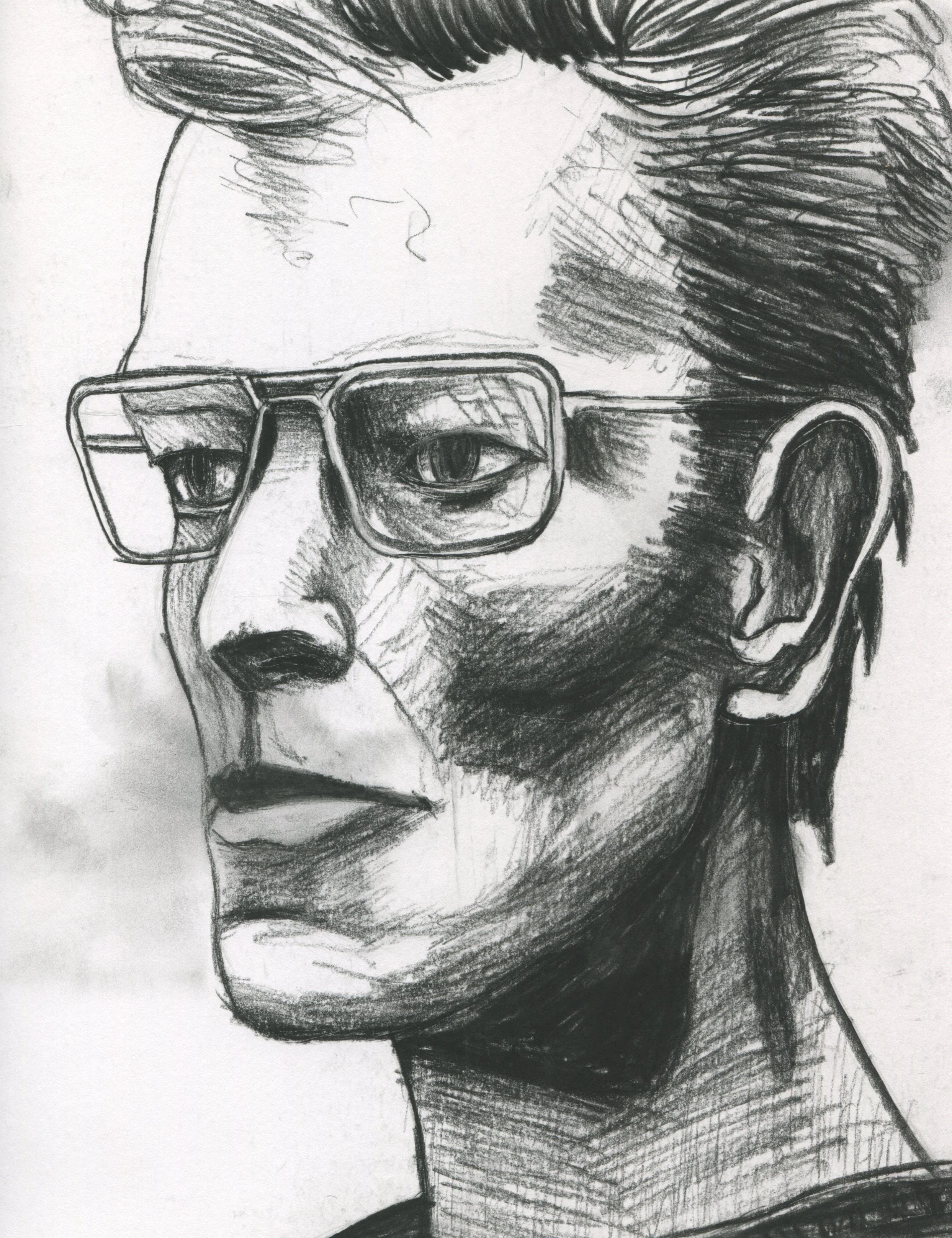 charcoal - David Bowie portrait sketch