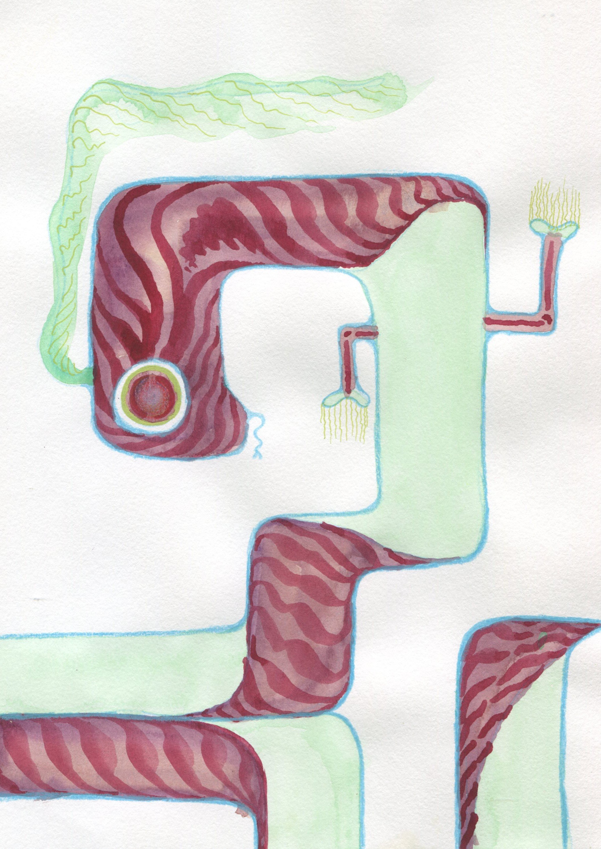 Squiggle Dragon. Watercolour