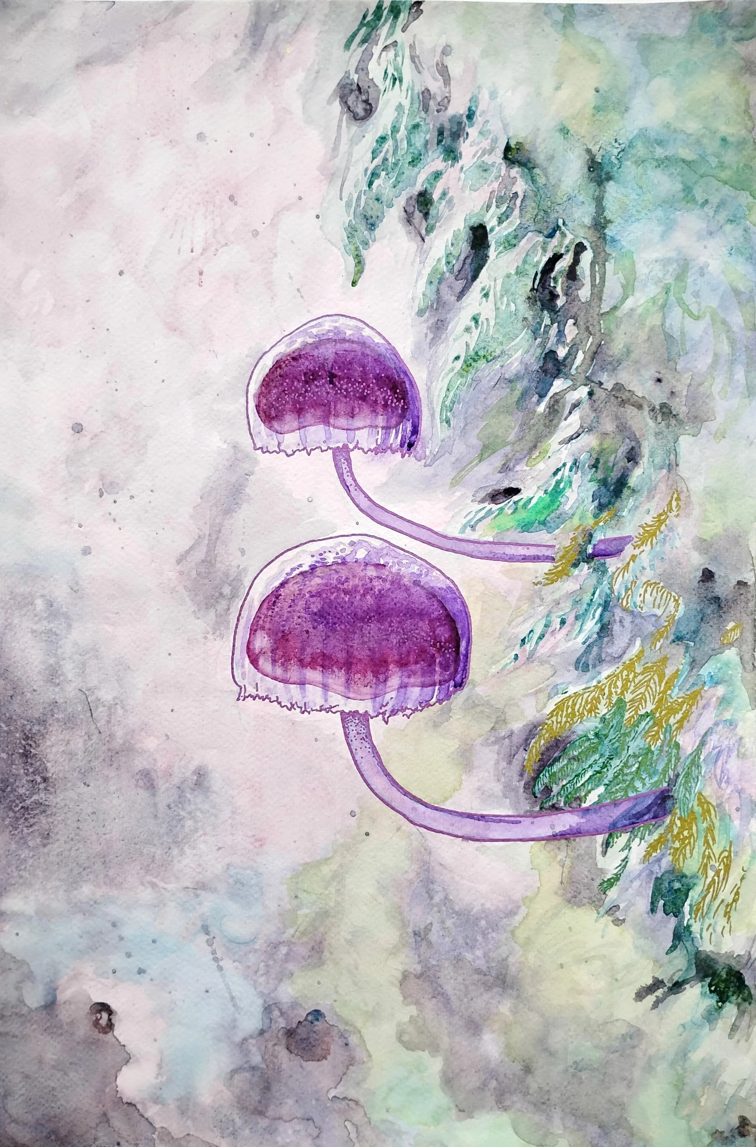 Pop Ups - watercolour + metallic ink