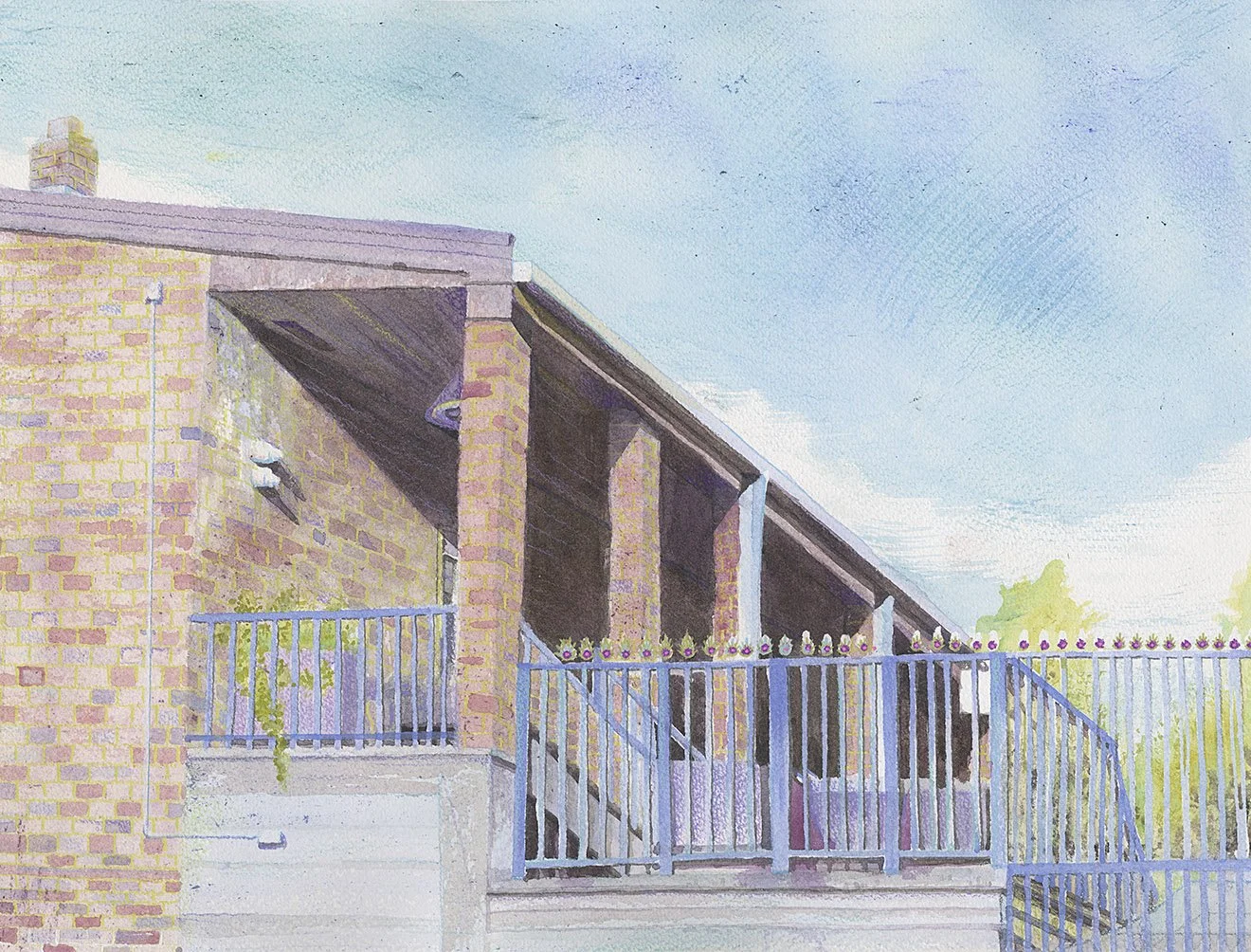 Opus View - watercolour + pencil crayon