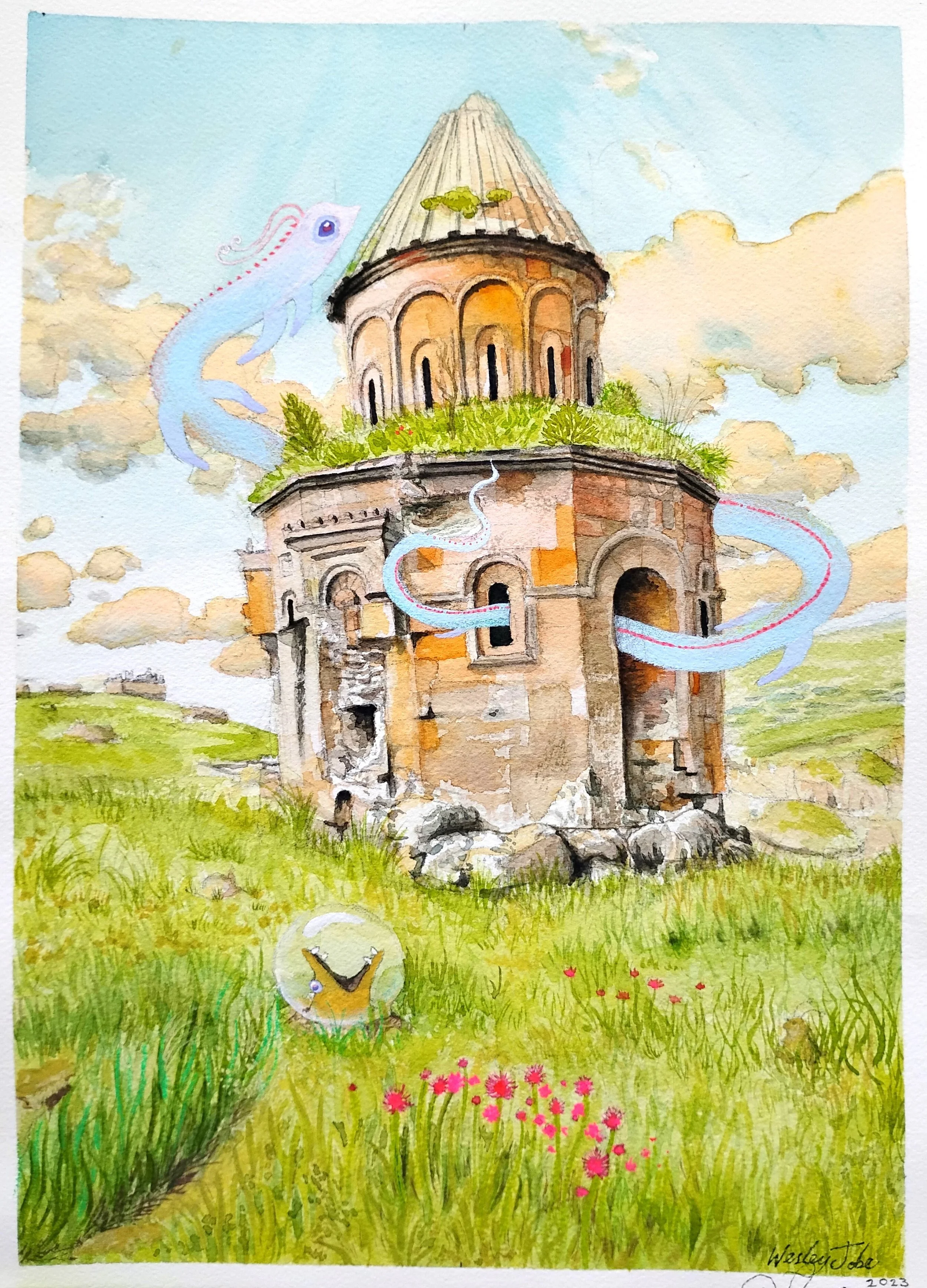 Ani Memory 1b - watercolour + gel pen