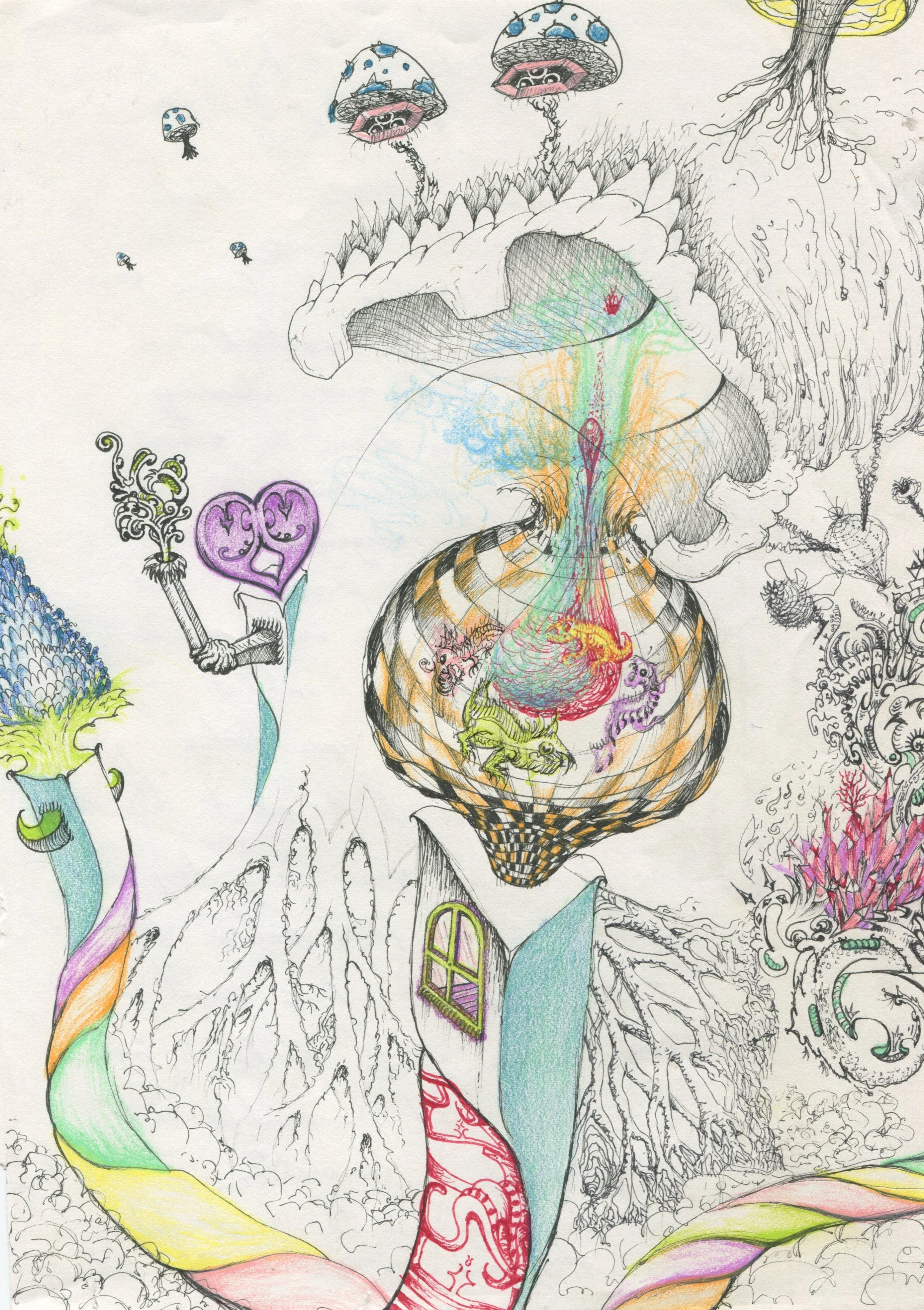 the only drawing left from way back when I was in 10th grade - no more exist from before I was 23 as a byproduct of moving a lot combined with an extreme inner critic and a clutter stimulated anxiety - the back of this has a poem on it and may be the