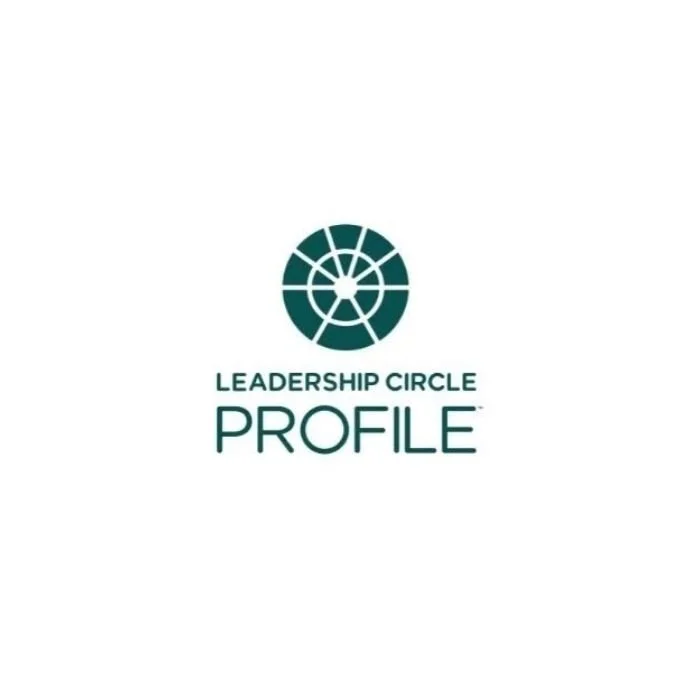 Logo with a circular geometric design above the words "Leadership Circle Profile" in green text.