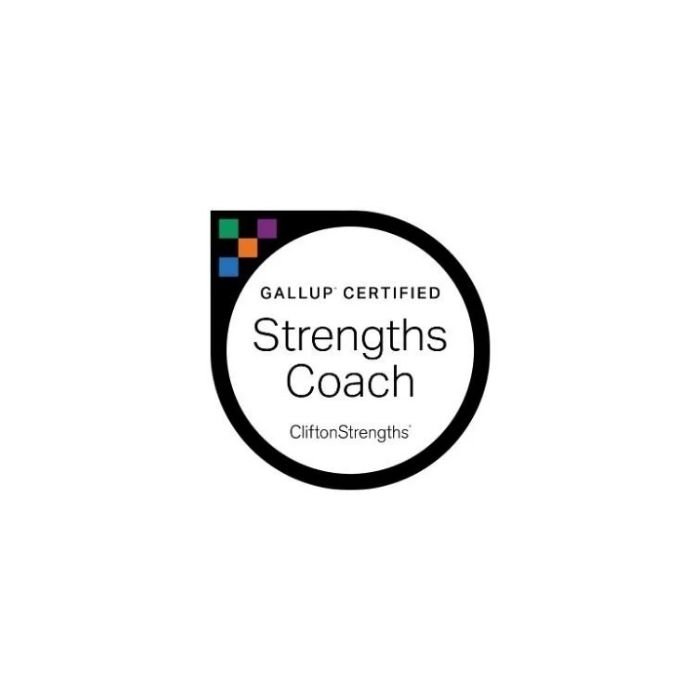 Gallup Certified Strengths Coach logo with colorful dots