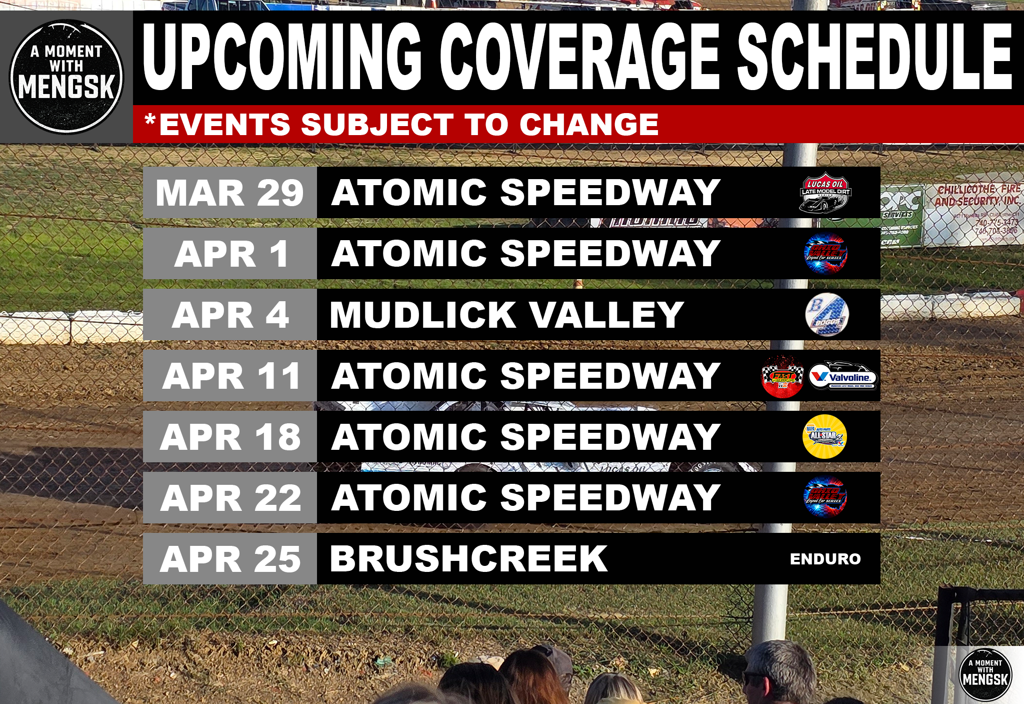 Upcoming Coverage: March 29 - April 25