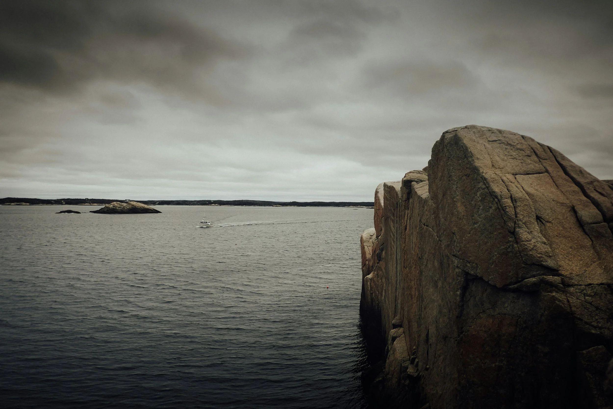 Nova Scotia water landscape with boat