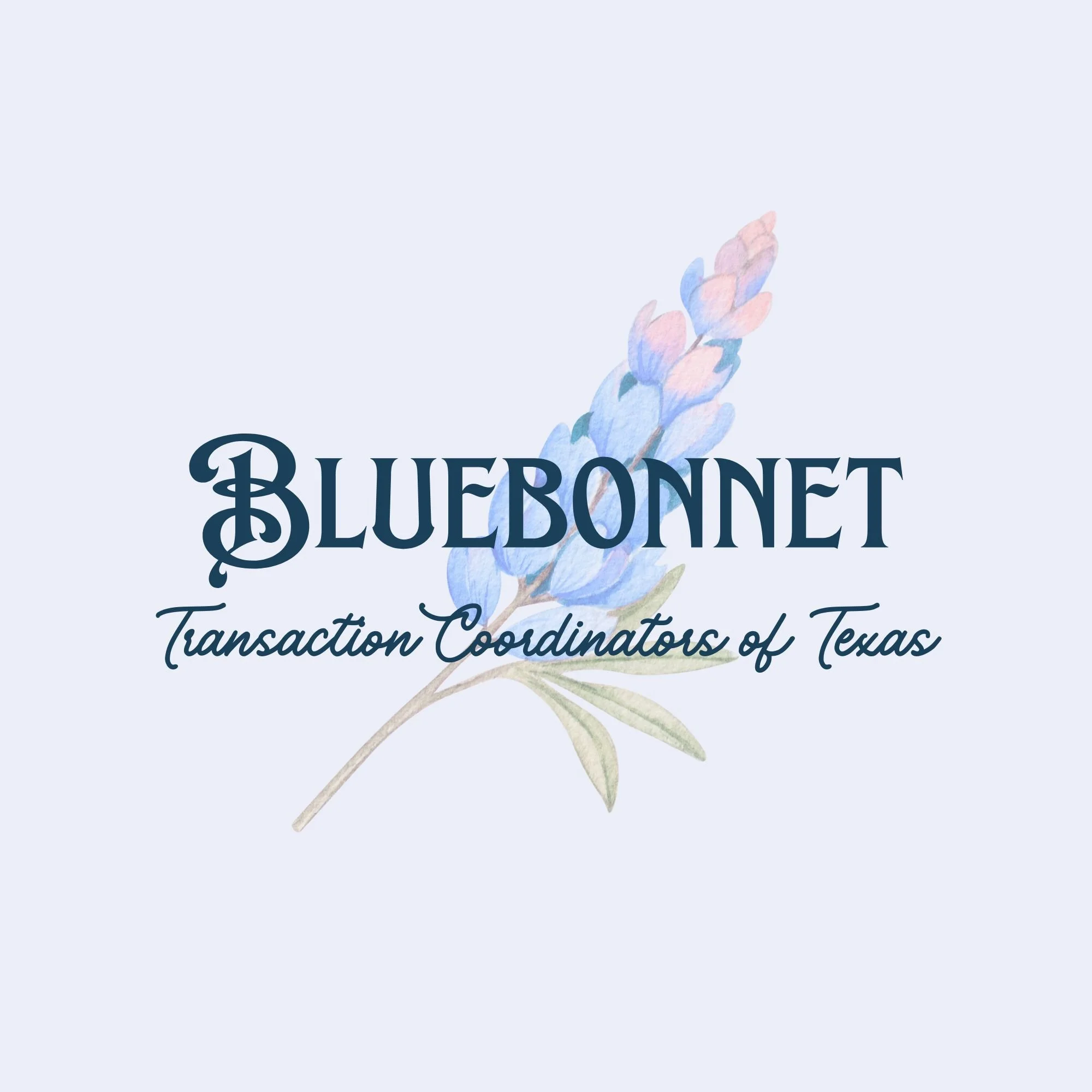 Bluebonnet Transaction Coordinators of Texas official logo. Transaction coordinator for Texas real estate agents. Help with TREC deadlines. Texas contract deadline tracking services.