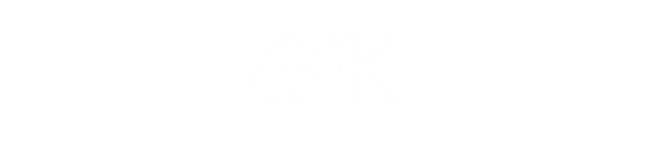 Giant GFK logo with black background and white text.