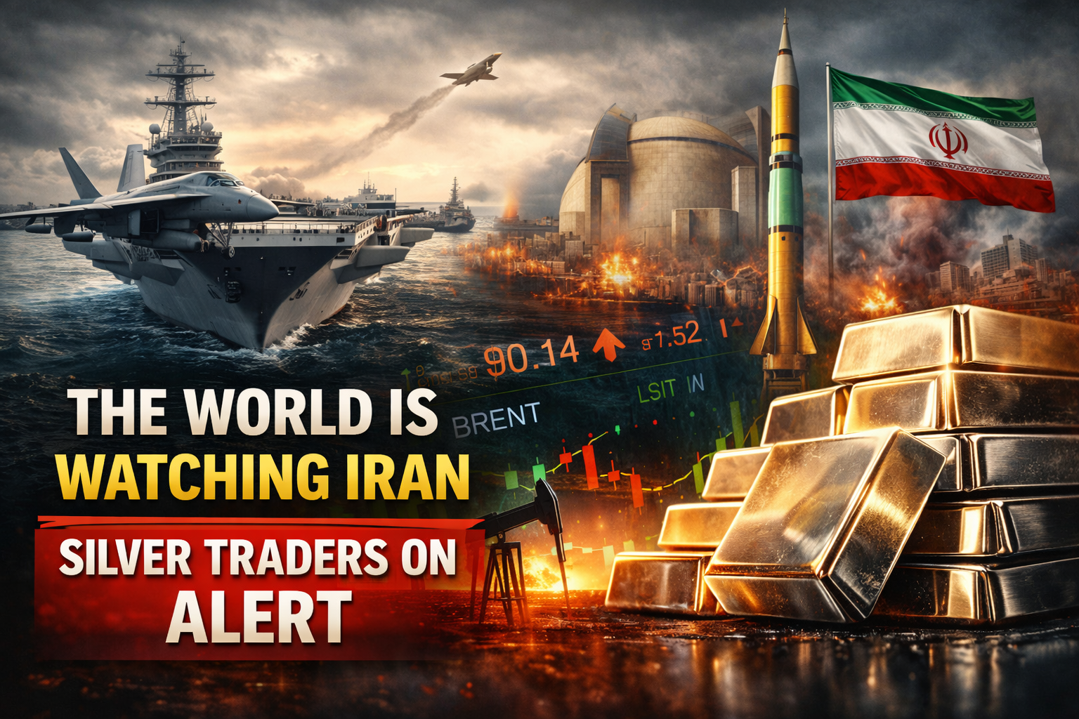 U.S. military buildup and Iran nuclear tensions in 2026 impacting oil markets and driving silver price volatility amid geopolitical risk premium