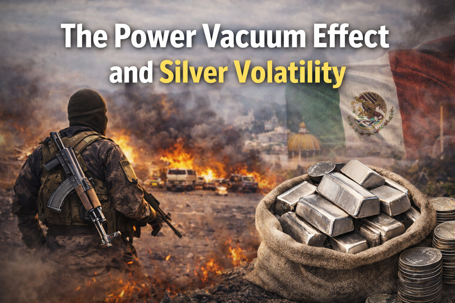 Power vacuum in Mexico following cartel leadership change raises silver volatility concerns as global investors assess supply risk in 2026.
