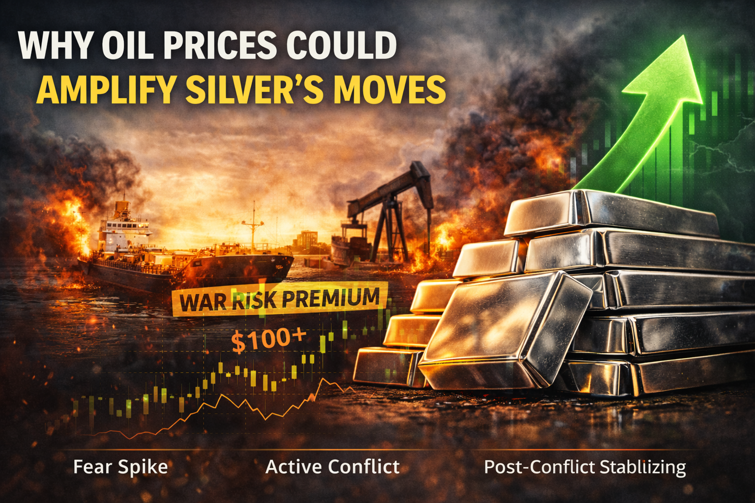 Rising oil prices and geopolitical war risk premium driving inflation expectations and increasing demand for silver as a safe haven asset