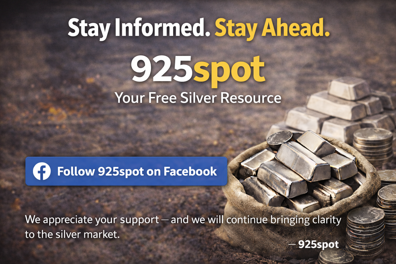 Stay informed with 925spot’s free silver market analysis, weekly price outlooks, and unbiased insights for serious silver investors.
