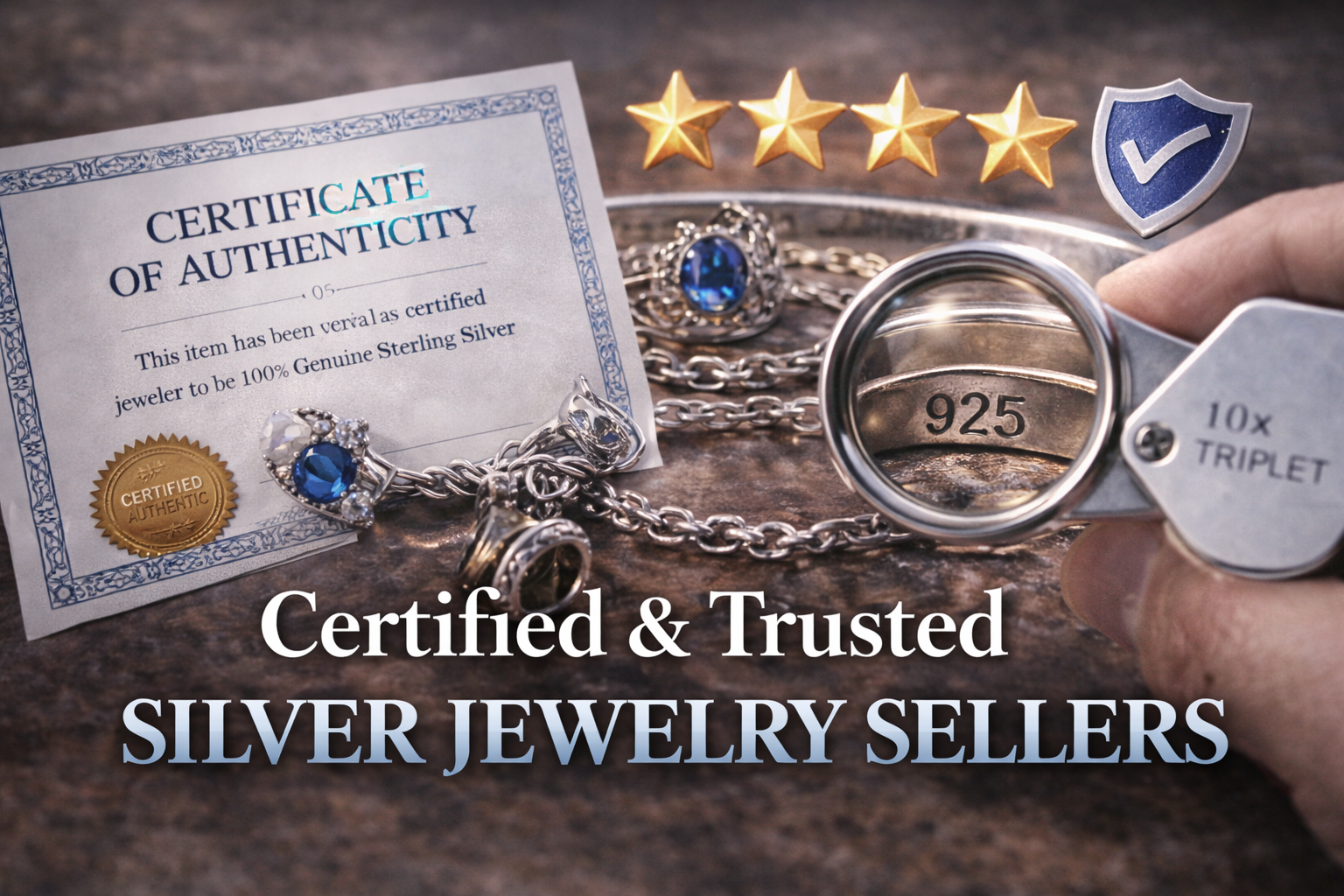 Certified and trusted sterling silver jewelry sellers use professional verification methods to confirm real 925 silver before items reach buyers.