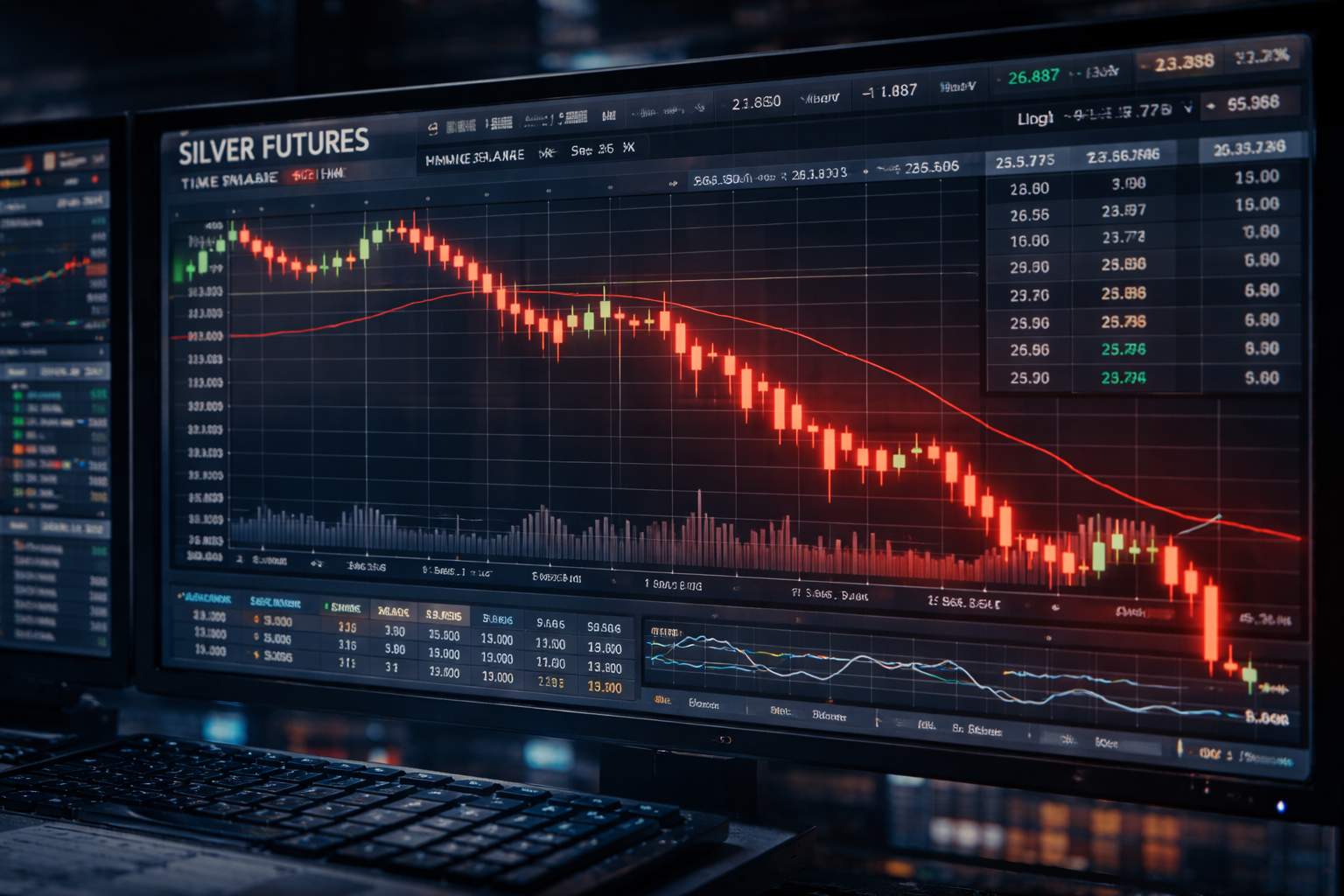 Silver futures price volatility during January 2026 showing rapid market movement