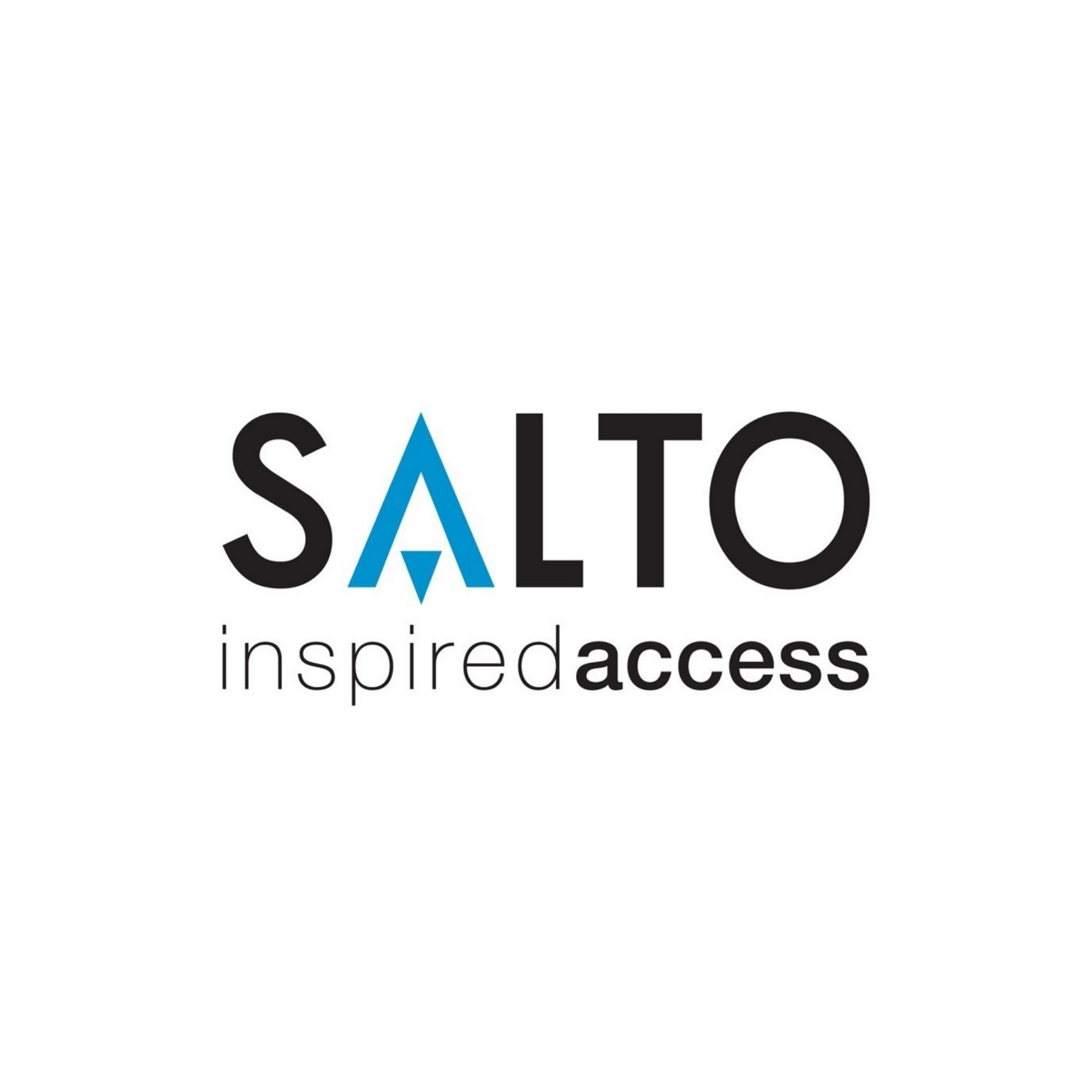 Logo for SALTO Inspired Access featuring the word SALTO with a stylized blue A and the phrase inspired access below it.