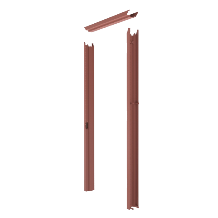 Brown metal garage door partially open with a lock on the side, viewed from the front.